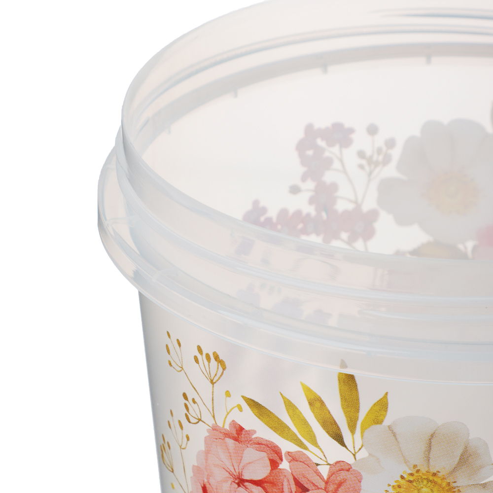 Банка для продуктов с завинчивающейся крышкой 1л, Цветы, пластик, арт.№ 861-427
