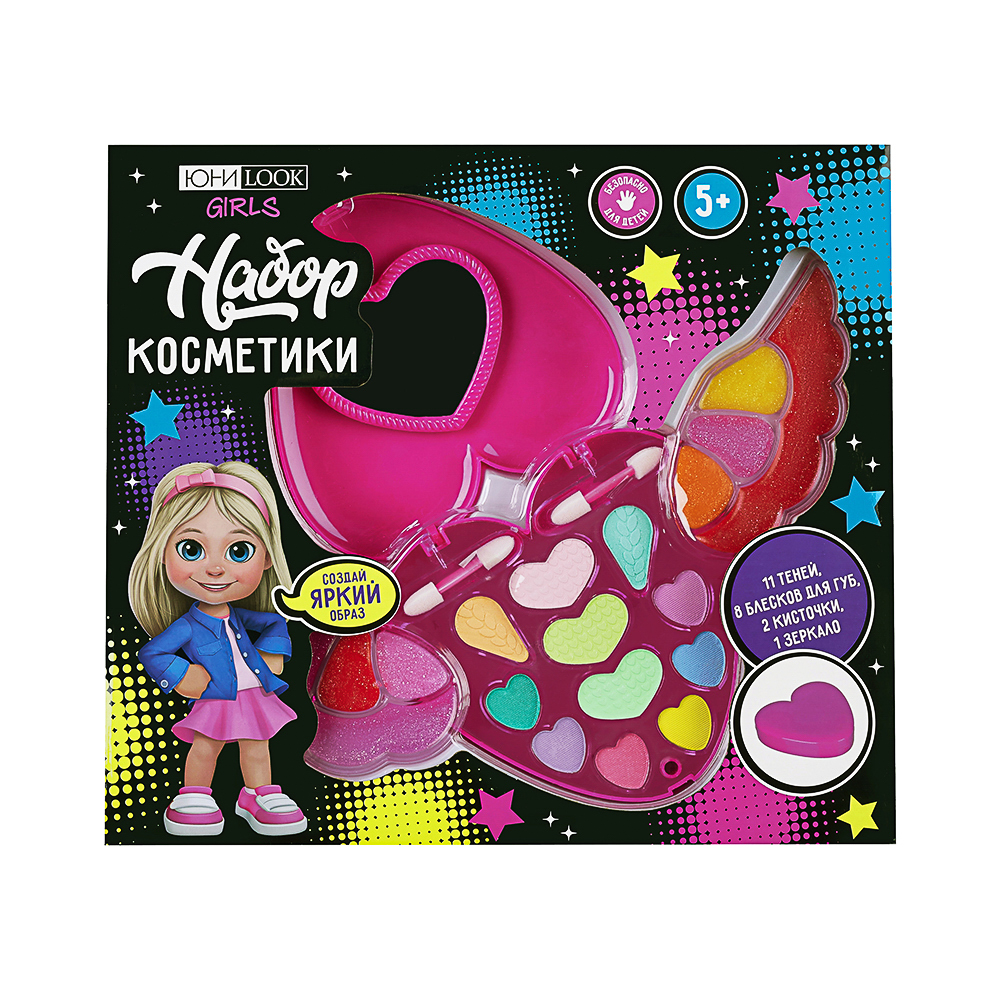 ЮНИLOOK Набор детской косметики: тени, блеск для губ, арт.1, арт.№ 330-430