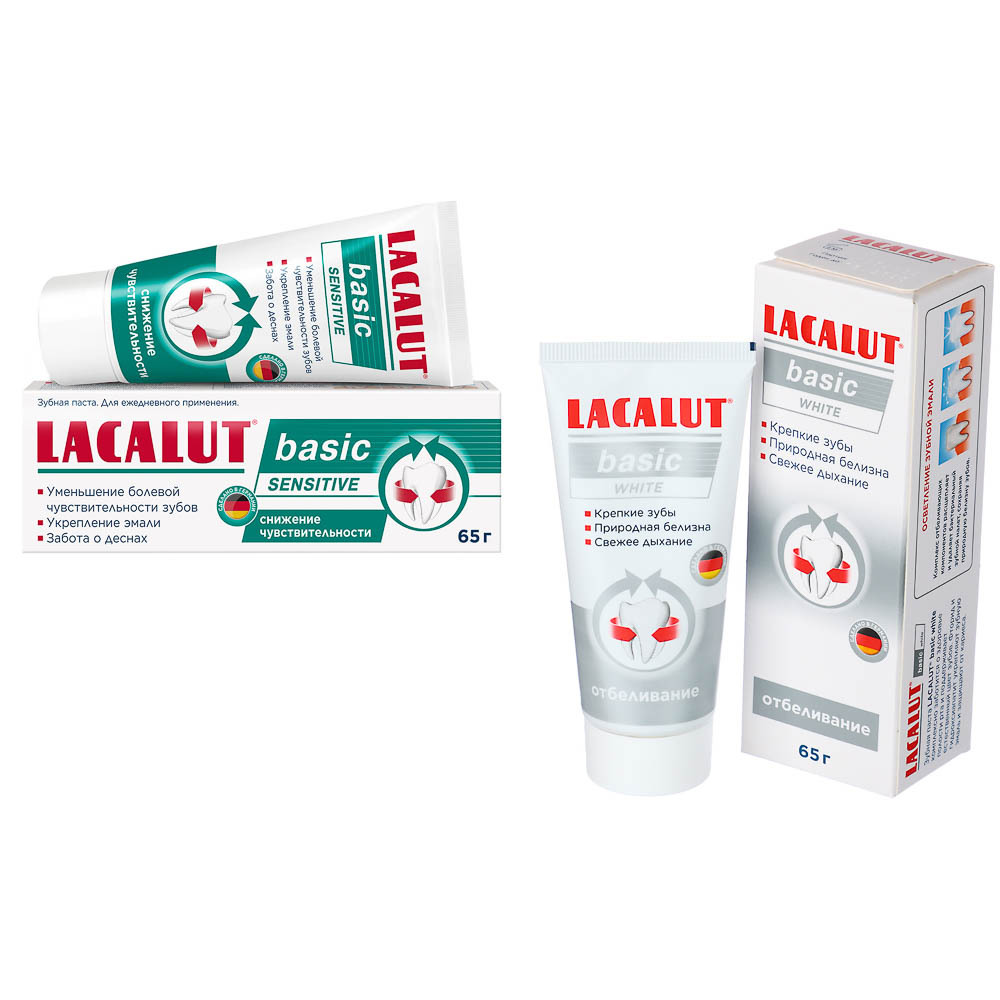 Зубная паста LACALUT basic white/sensitive, 65г, арт.№ 981-088