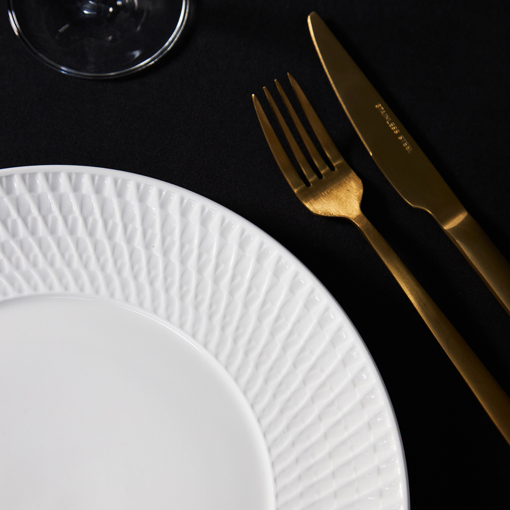 BY COLLECTION White Line Тарелка подстановочная, 26,5см, фарфор, рельеф, арт.№ 820-812