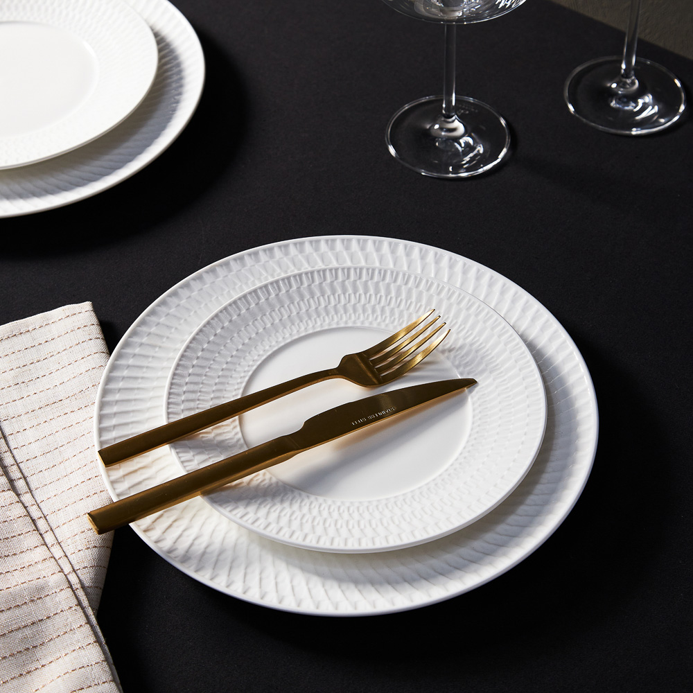 BY COLLECTION White Line Тарелка подстановочная, 26,5см, фарфор, рельеф, арт.№ 820-812