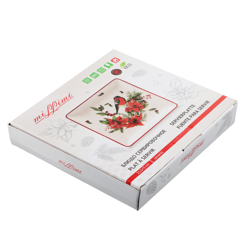 MILLIMI Винтер Блюдо квадратное, 21,5х3см, керамика, арт.№ 820-827