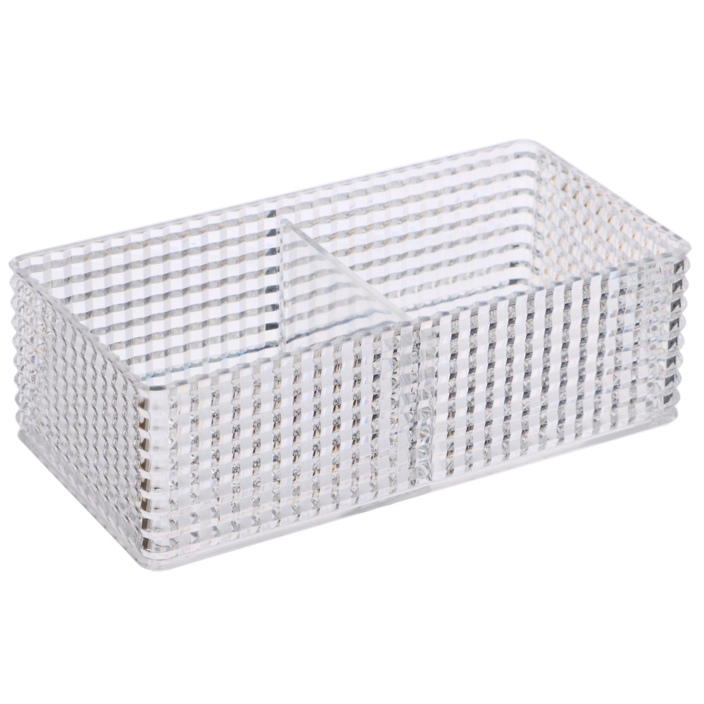 VETTA Органайзер для косметики универсальный CRYSTAL, полистирол, 16,5x8,5x5,3 см, 2 отдела, арт.№ 463-322