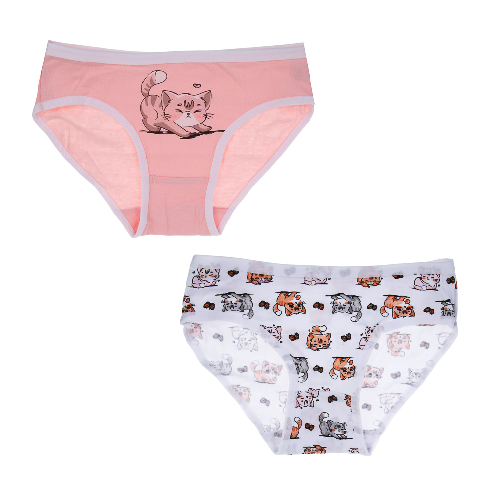 GALANTE Трусы-слипы для девочек 2 шт, р.98-104, 95%хлопок, 5%спандекс, разноцветный, НБ25-23, арт.№ 331-395