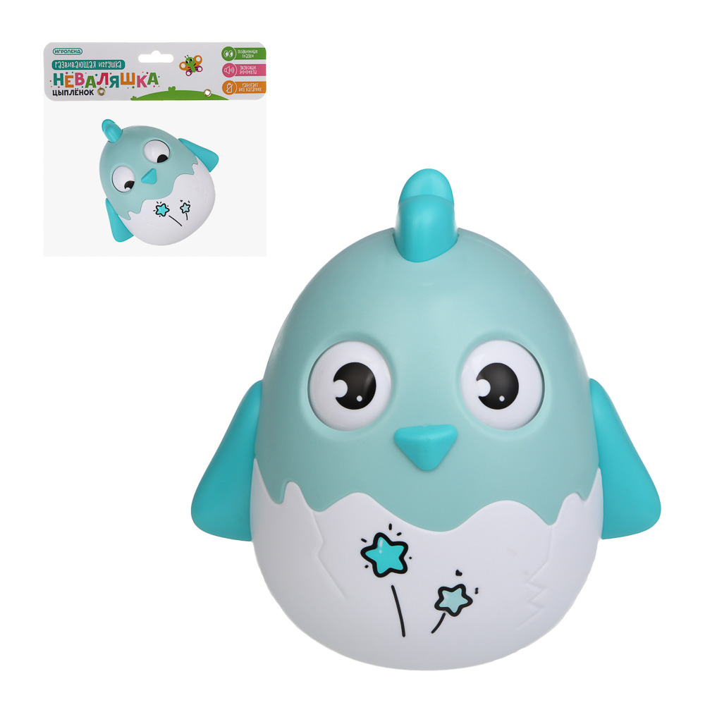 Развивающая игрушка неваляшка ИГРОЛЕНД "Цыпленок", ABS, 12х11,2х8,4см, 3 дизайна, арт.№ 889-095