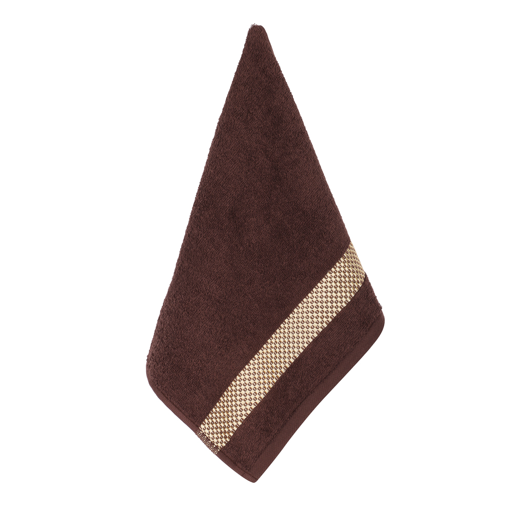 Полотенце махровое 30х50 см PROVANCE Кантри, 100% хлопок, 450 г/м2, коричневый, арт.№ 484-173