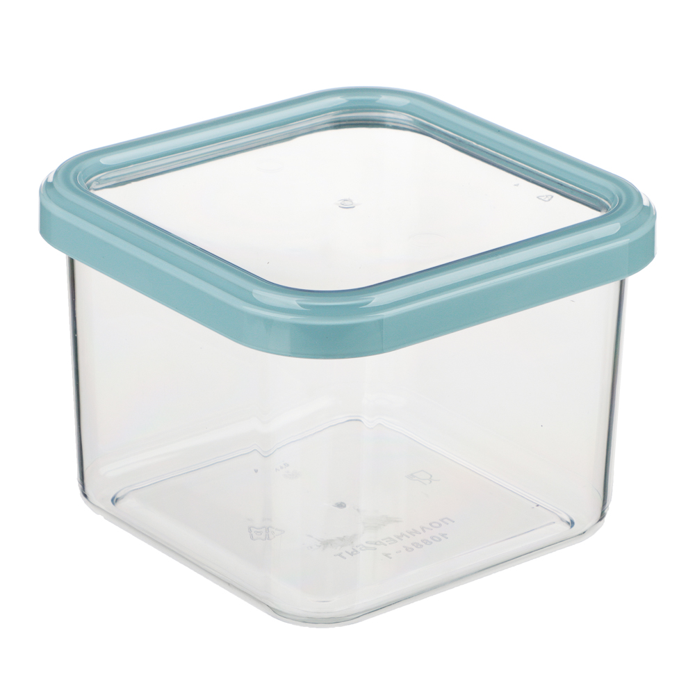 Банка квадратная для сыпучих продуктов 0,6л, 11,2х11,2х8см, пластик, 2 цвета, арт.№ 861-362