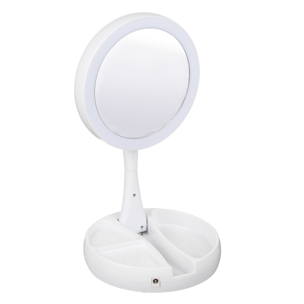 ЮНИLOOK Зеркало с LED-подсветкой, USB, 4хАА, пластик, стекло, d15,5см, арт.№ 347-093