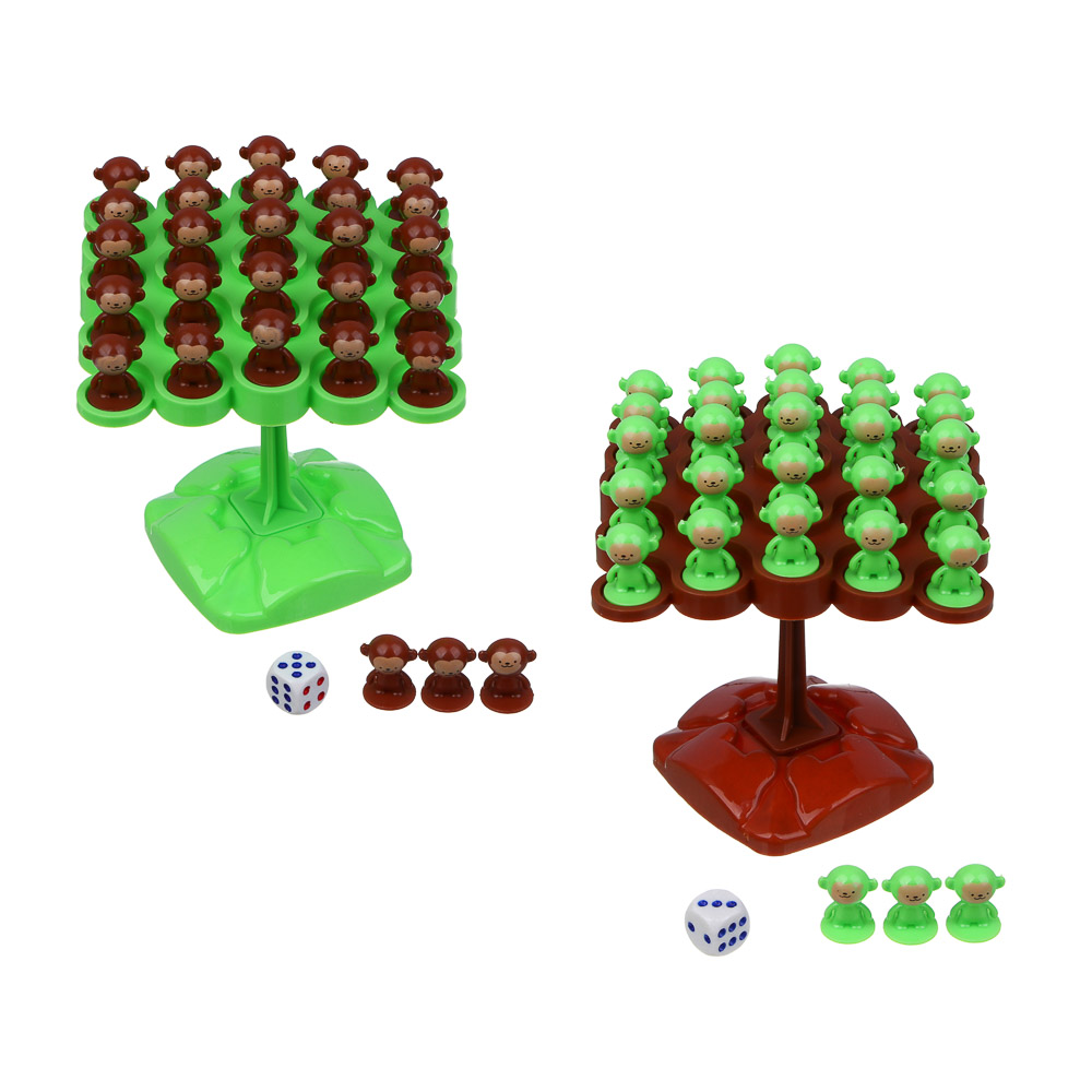 ИГРОЛЕНД Мини игра на равновесие "Веселые обезьянки", 13х22х3см, PP, 2 дизайна, арт.№ 896-072