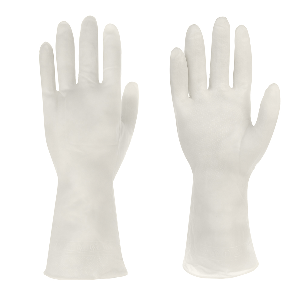 Перчатки хозяйственные ультра-прочные, тм VETTA, размер L, ПВХ 60 гр, белый цвет, арт.№ 447-067