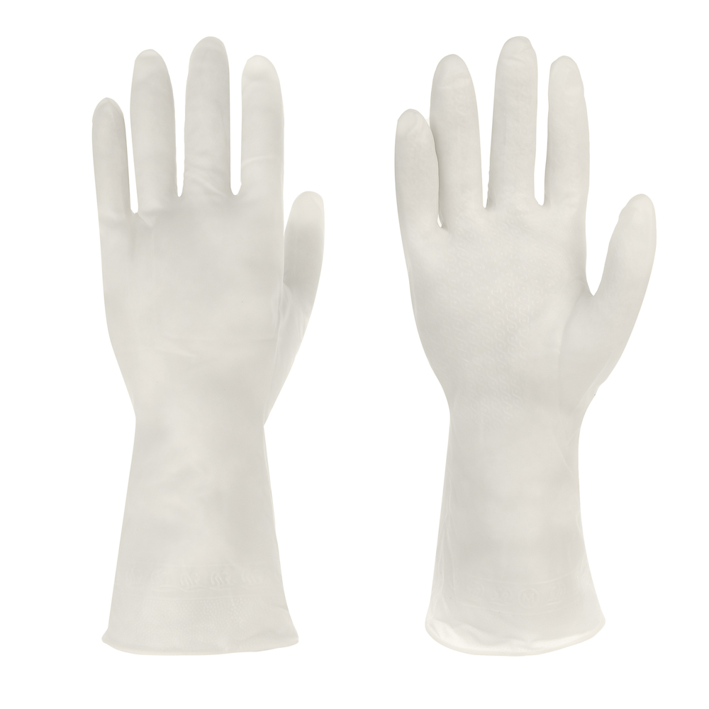 Перчатки хозяйственные ультра-прочные, тм VETTA, размер M, ПВХ 55 гр, белый цвет, арт.№ 447-068