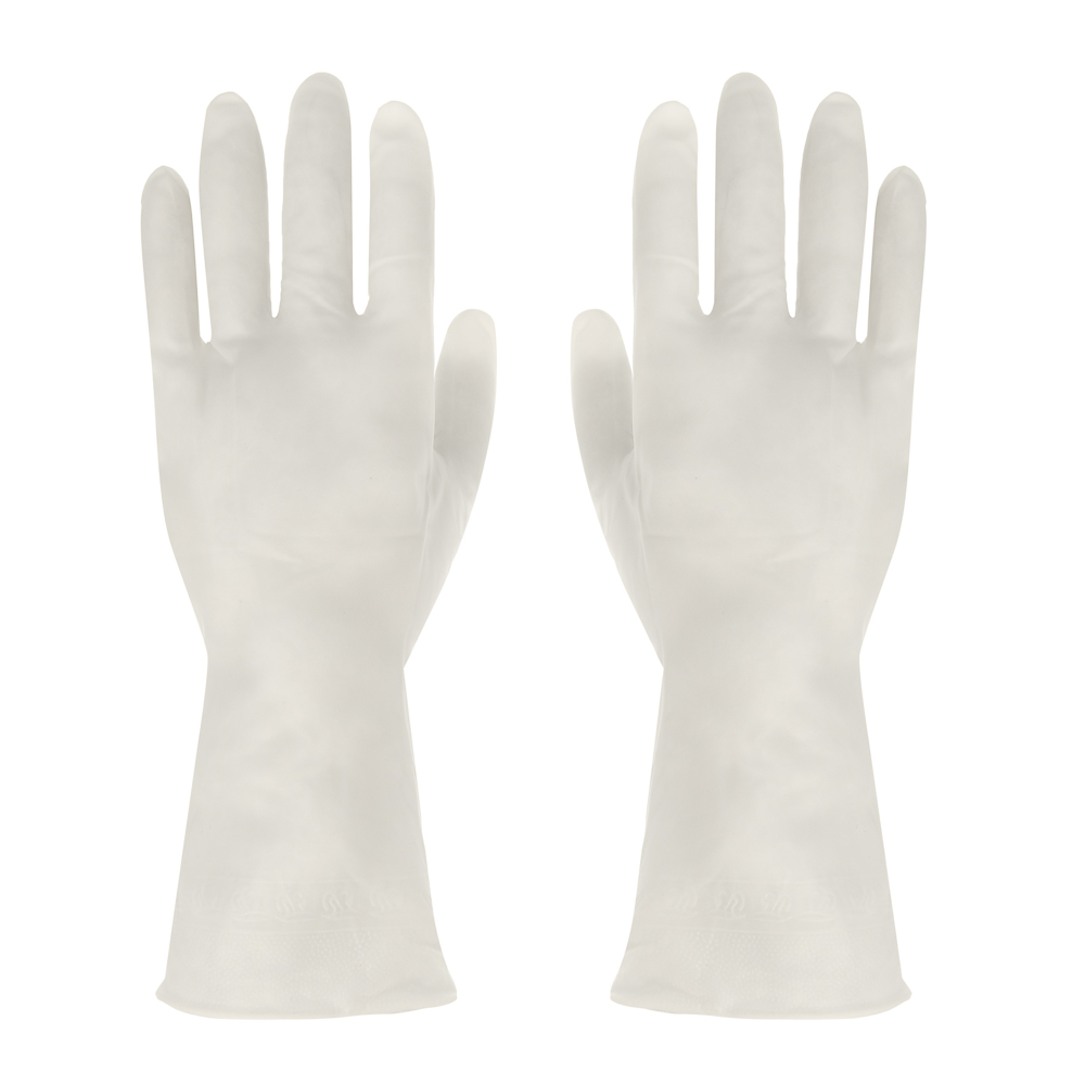 Перчатки хозяйственные ультра-прочные, тм VETTA, размер M, ПВХ 55 гр, белый цвет, арт.№ 447-068