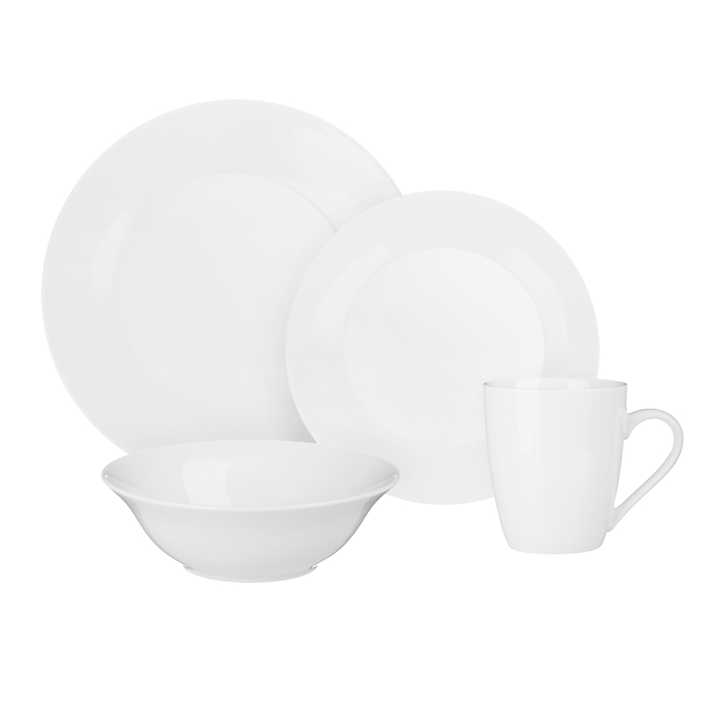 Набор столовой посуды 16 предметов MILLIMI Сонет, 4 тарелки 26 см, 4 тарелки 22 см, 4 салатника 15 см, 4 кружки 350 мл, фарфор, арт.№ 816-036