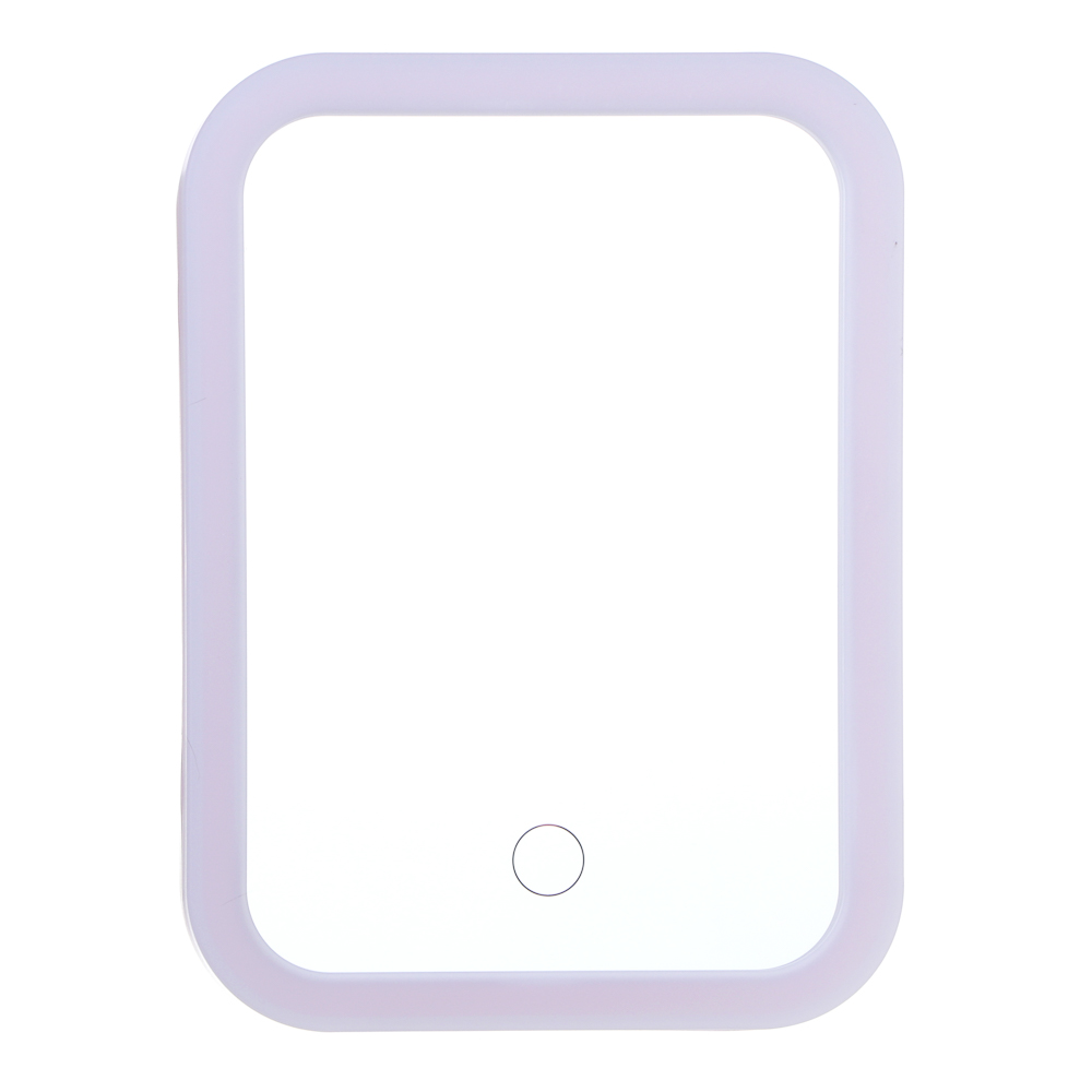 Зеркало настольное тм ЮL.  Аженто с LED подсветкой, полипропилен, стекло, 19,5х14,3см, 2 цвета, арт.№ 301-271