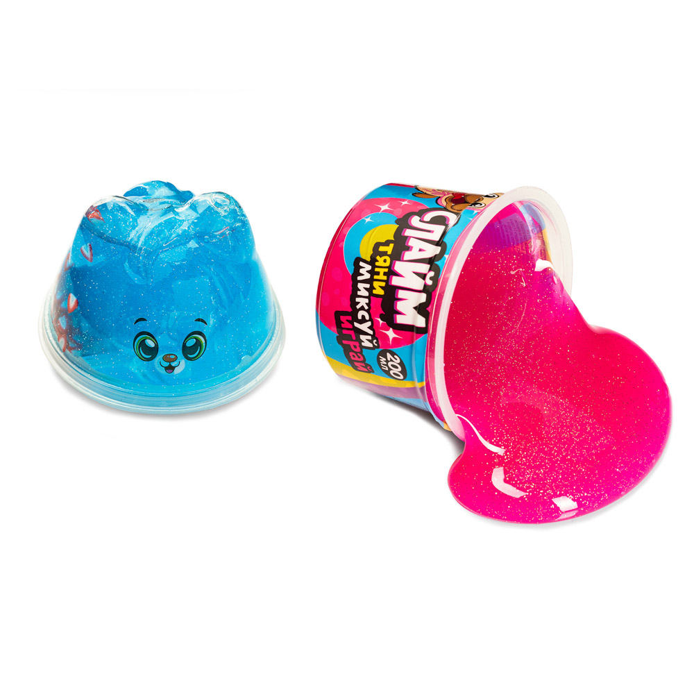 LASTIKS Игрушка для детей из полимерных пластичных масс, с наполнителями "Слайм" 80гр, 5 дизайнов, арт.№ 218-069