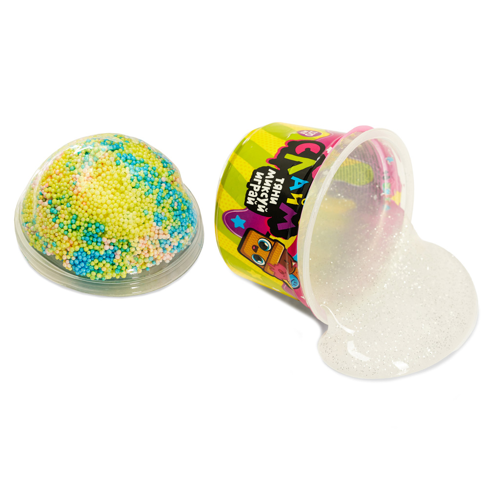 LASTIKS Игрушка для детей из полимерных пластичных масс, с наполнителями "Слайм" 80гр, 5 дизайнов, арт.№ 218-069