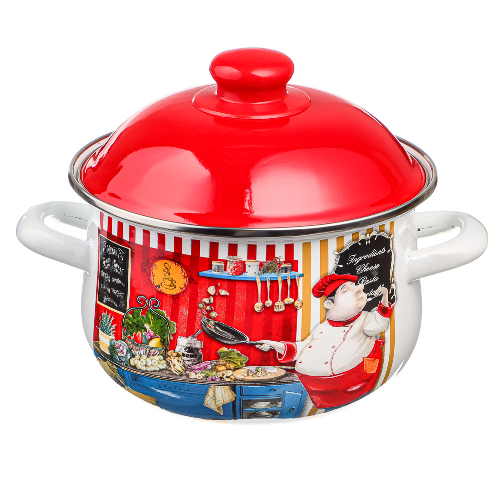 VETTA Повар Кастрюля эмалированная, 22см, 3,6л, индукция, арт.№ 894-440