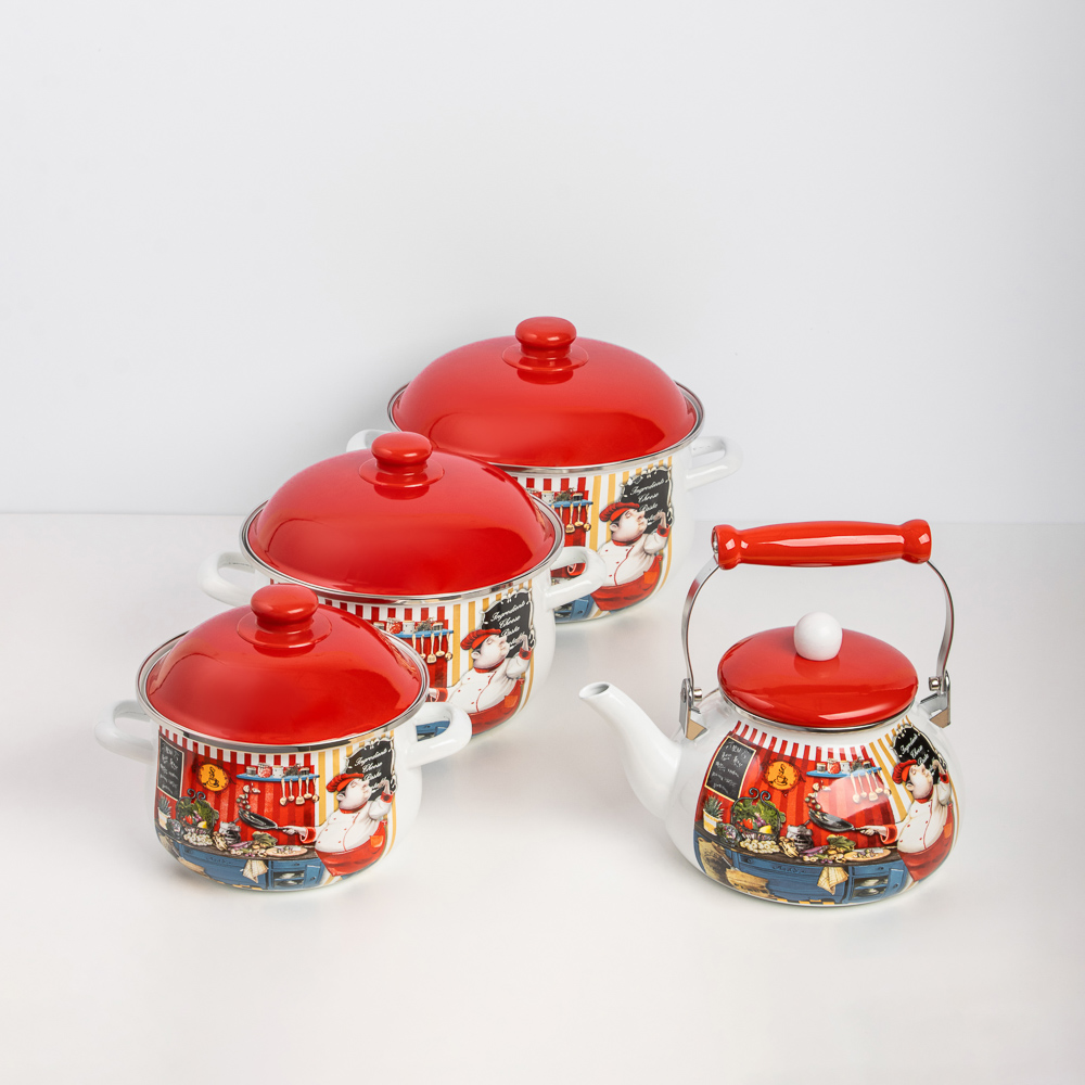 VETTA Повар Кастрюля эмалированная, 22см, 3,6л, индукция, арт.№ 894-440