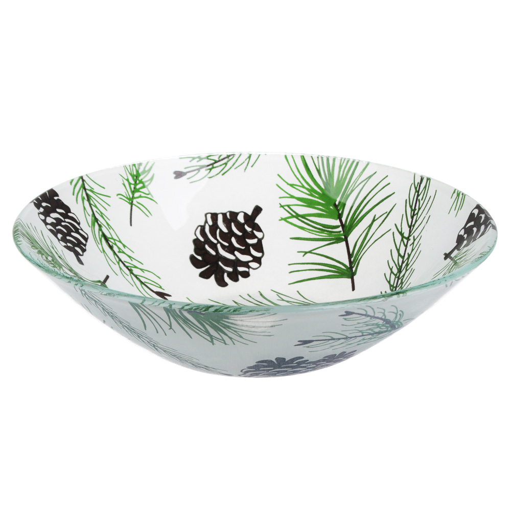 Хвойное утро Салатник круглый 22х5см, стекло, арт.№ 820-144