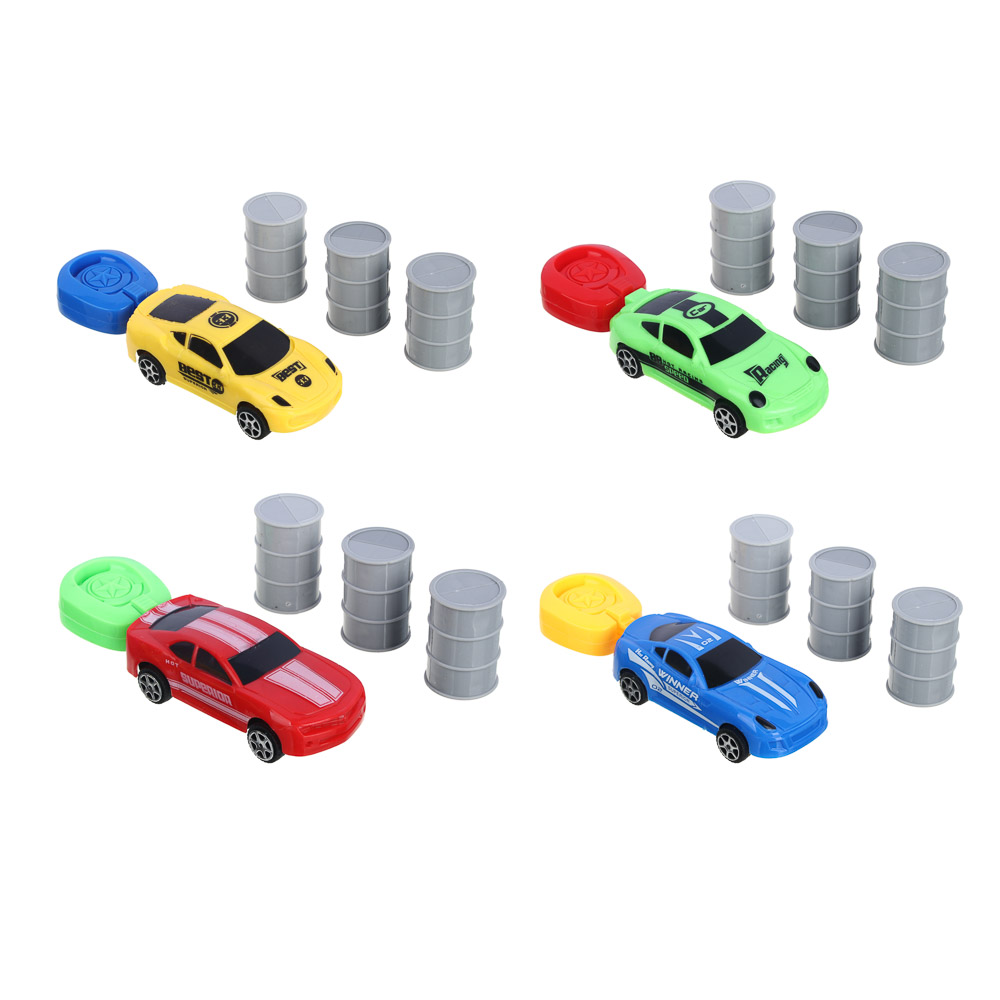 ИГРОЛЕНД Набор Машина с запускалкой, 5пр, ABS, PP, 20,9х15,6х2,6 см, 4 дизайна, арт.№ 292-288