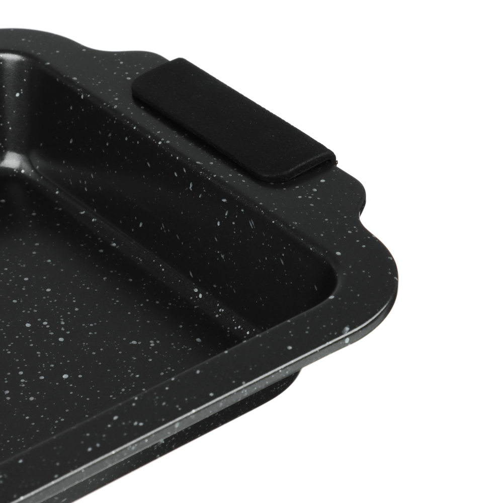 SATOSHI Лион Противень глубокий 36x23x3,5 см, антипригарное покрытие Мрамор, силиконовые ручки, арт.№ 849-257