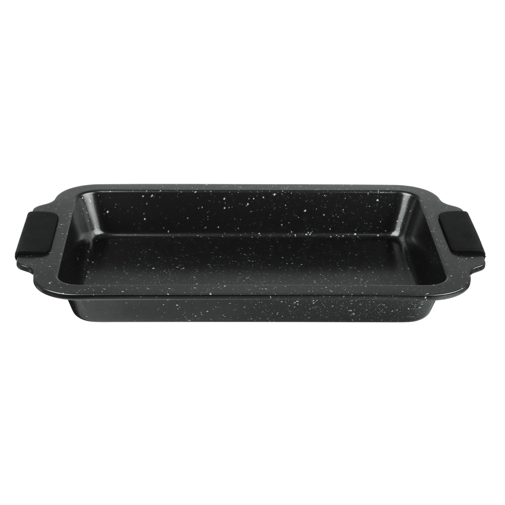 SATOSHI Лион Противень глубокий 36x23x3,5 см, антипригарное покрытие Мрамор, силиконовые ручки, арт.№ 849-257