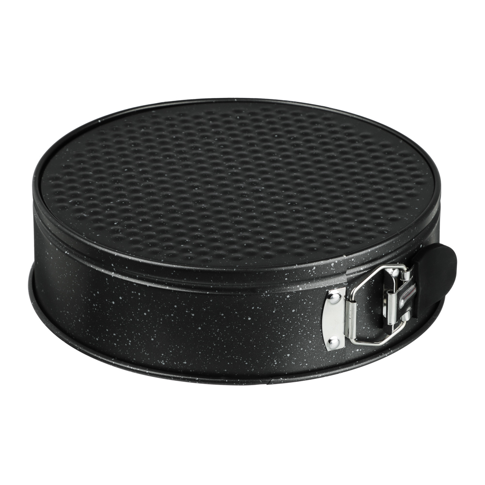 SATOSHI Лион Форма для выпечки круглая разъемная 24x6,5 см, антипригарное покрытие Мрамор, силиконовые ручки, арт.№ 849-259