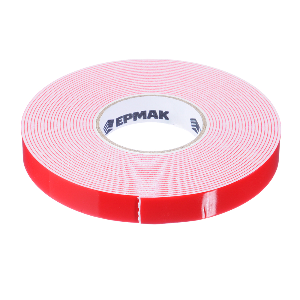 ЕРМАК Лента клеящая монтажная 2-х сторонняя, профессиональная, 12мм x 5м, арт.№ 472-027