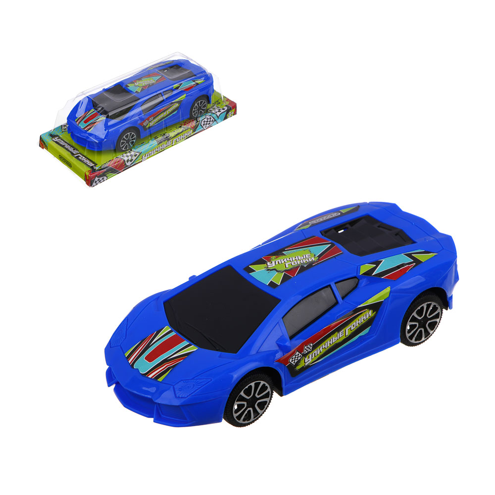 ИГРОЛЕНД Машинка инерционная "Уличные гонки", PP, 22,5х10,5х7см, 4 дизайна, арт.№ 292-356