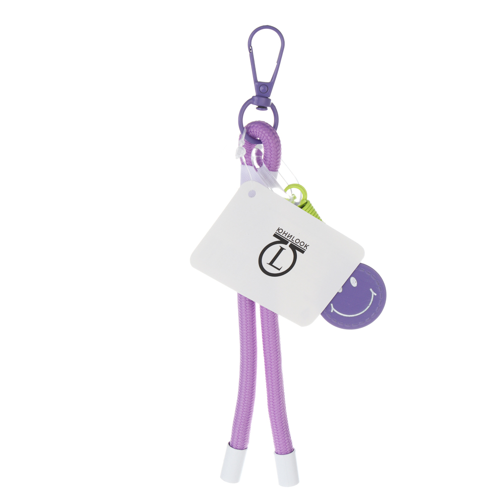 Подвеска аксессуар паракорд с шармом тм ЮL Smile, нейлон, металл, 18 см,  6 цветов, #2, арт.№ 334-137