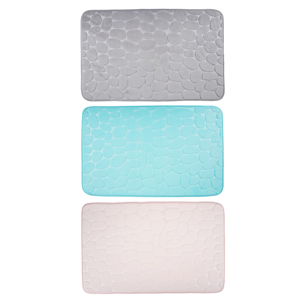 VETTA Коврик для ванной, флис, 50x80см,"Камешки", 3 цвета, арт.№ 462-677