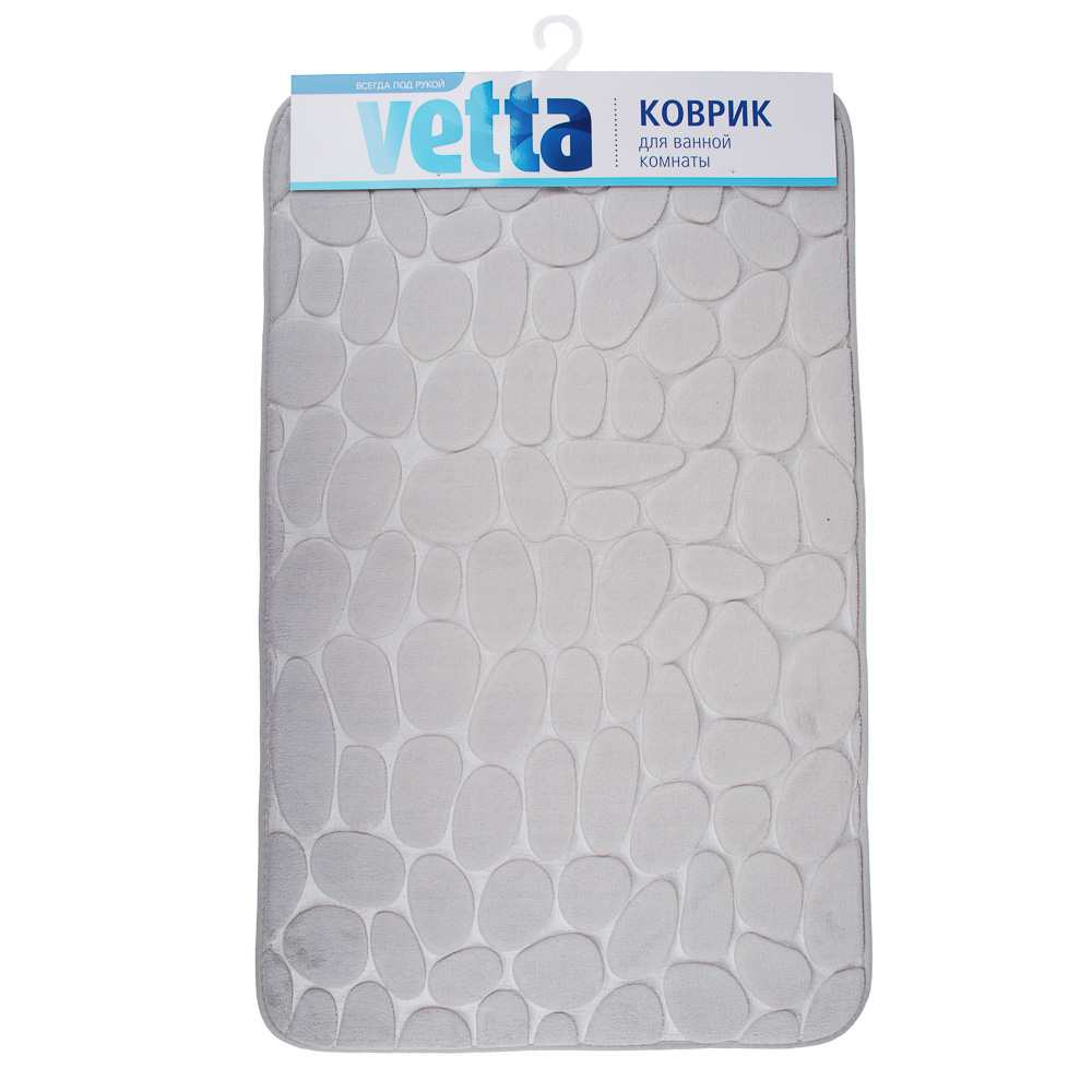 VETTA Коврик для ванной, флис, 50x80см,"Камешки", 3 цвета, арт.№ 462-677