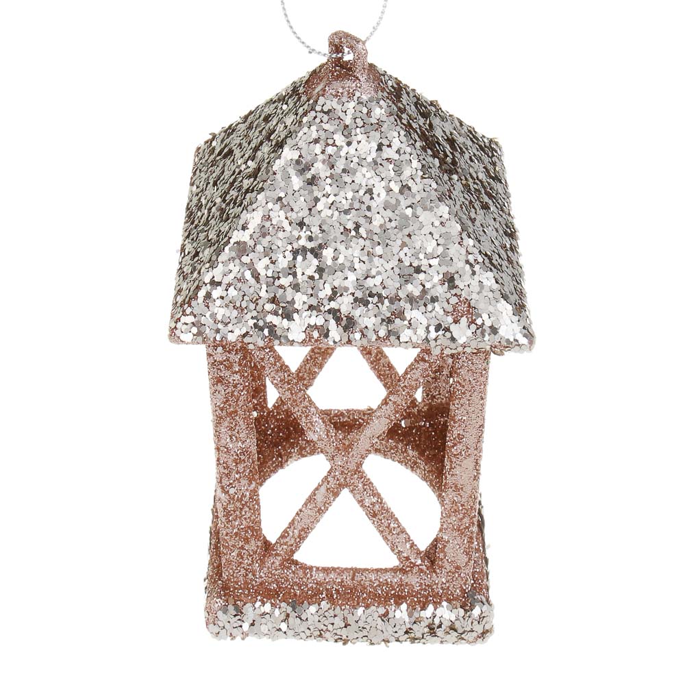 СНОУ БУМ Декоративная подвеска "Фонарик" 11 см, пластик, глиттер, арт.№ 397-489