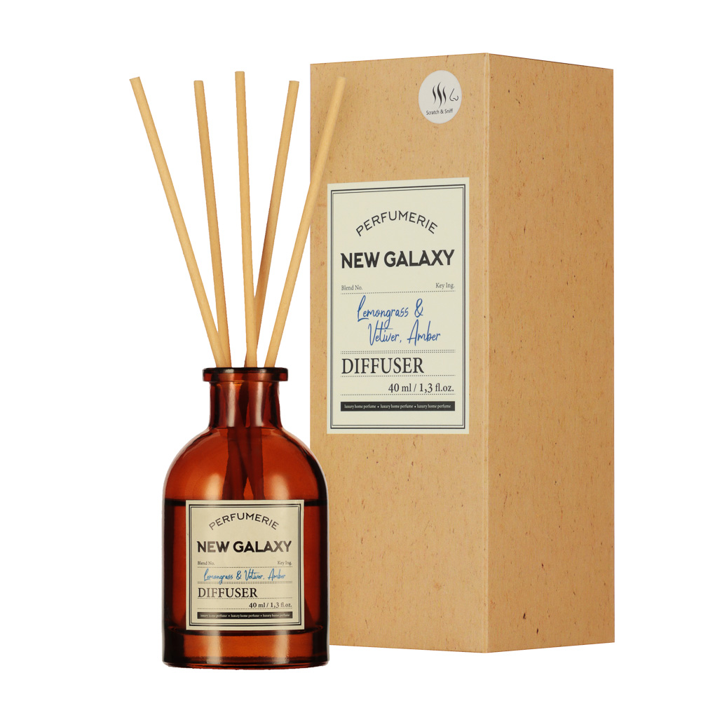 NEW GALAXY Диффузор Perfumerie, Lemongrass & Vetiver, Amber, 40мл, арт.№ 778-194