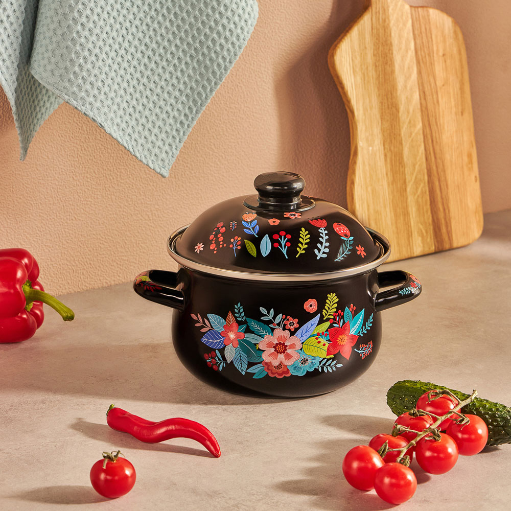 VETTA Колор Кастрюля эмалированная, 18см, 2,0л, индукция, арт.№ 894-001