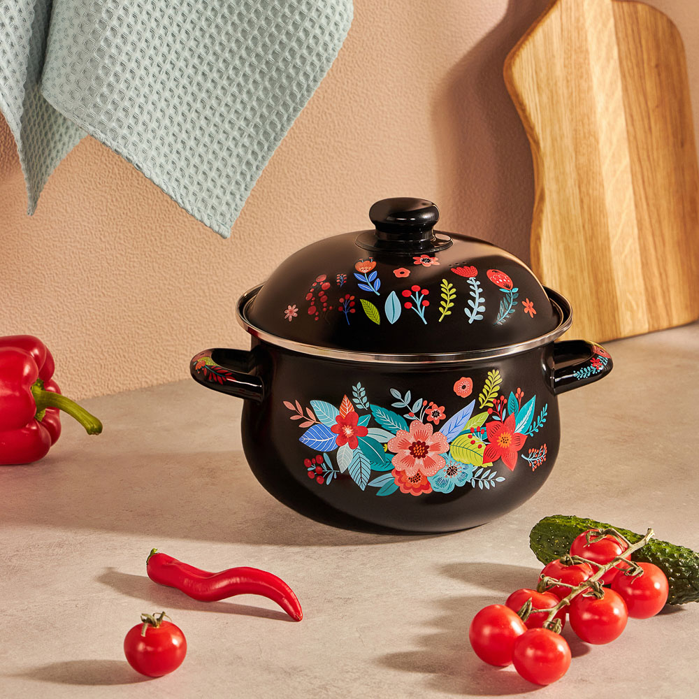 VETTA Колор Кастрюля эмалированная, 20см, 2,8л, индукция, арт.№ 894-002