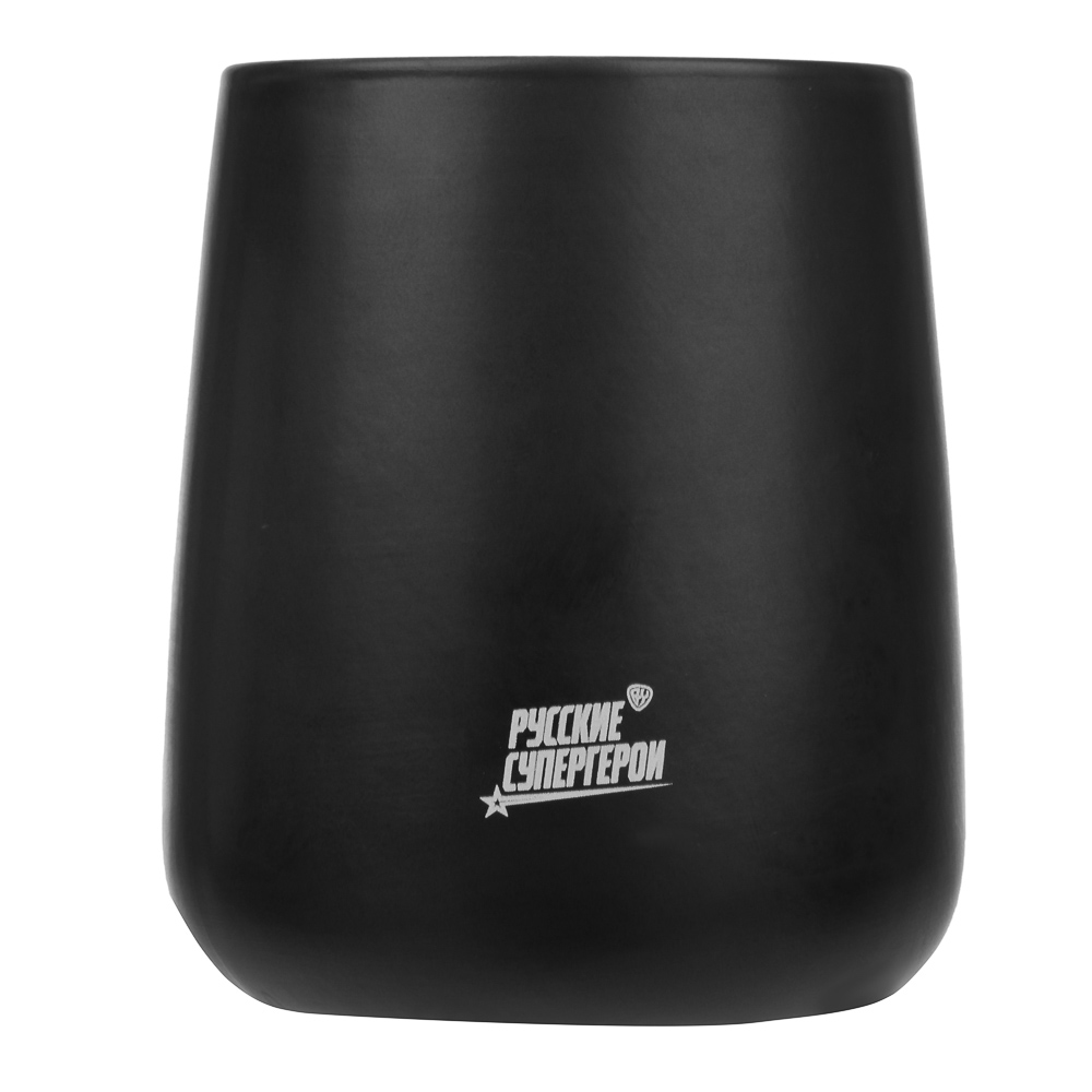 BY Русские Супергерои Стакан для ванной комнаты, 400 мл, керамика, черный, арт.№ 463-437