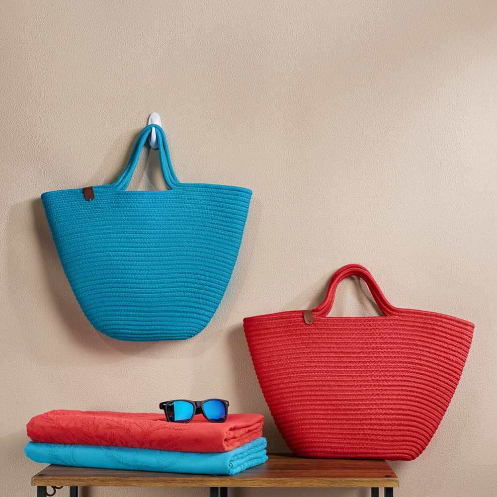 BY COLLECTION Карибы Сумка плетеная 30х25см, 100% полиэстер, бирюзовый, арт.№ 496-019