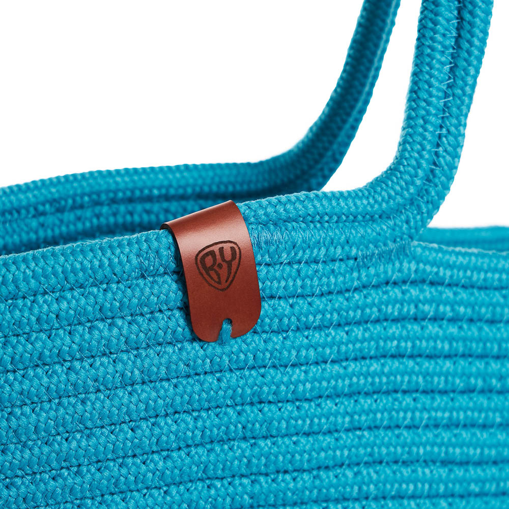 BY COLLECTION Карибы Сумка плетеная 30х25см, 100% полиэстер, бирюзовый, арт.№ 496-019
