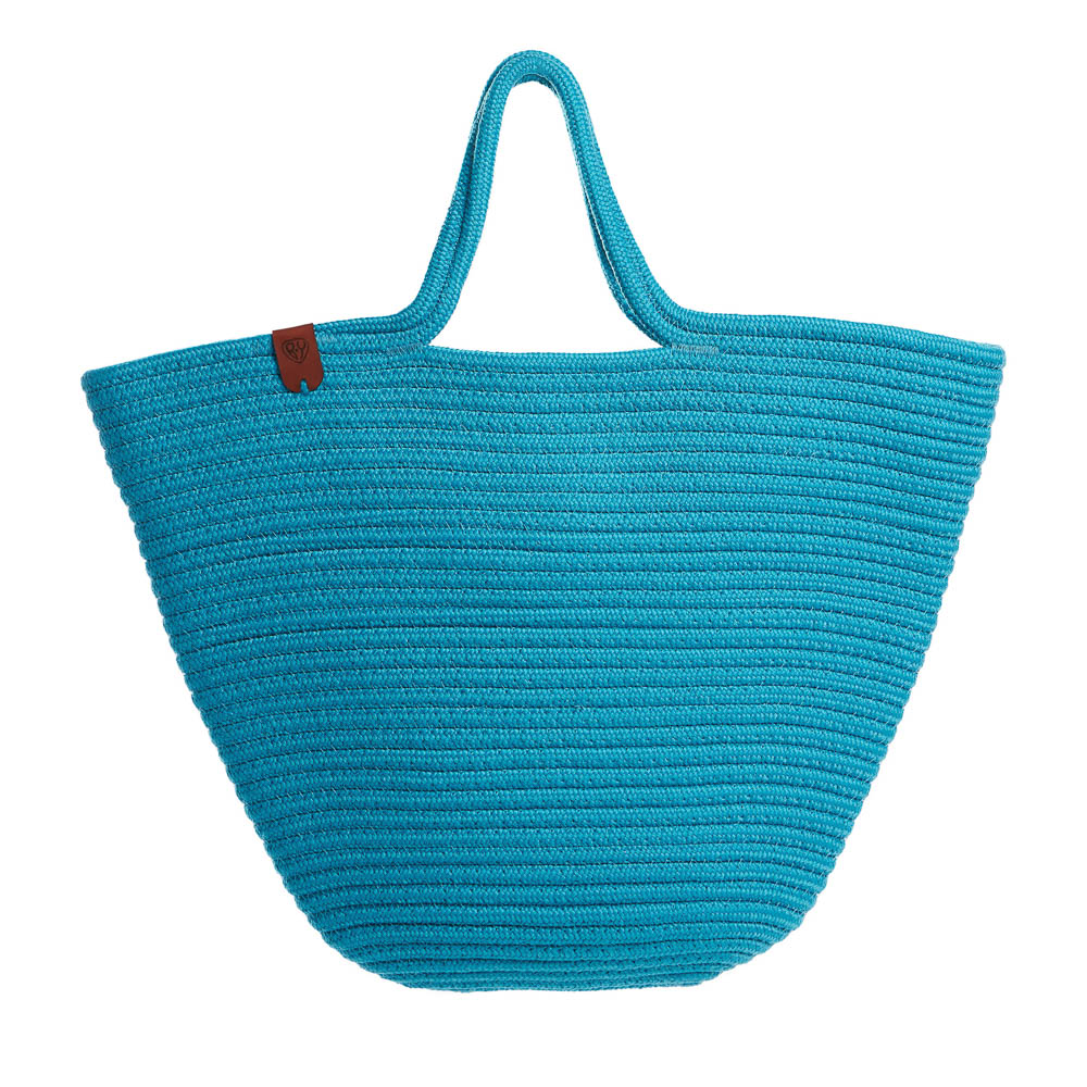 BY COLLECTION Карибы Сумка плетеная 30х25см, 100% полиэстер, бирюзовый, арт.№ 496-019