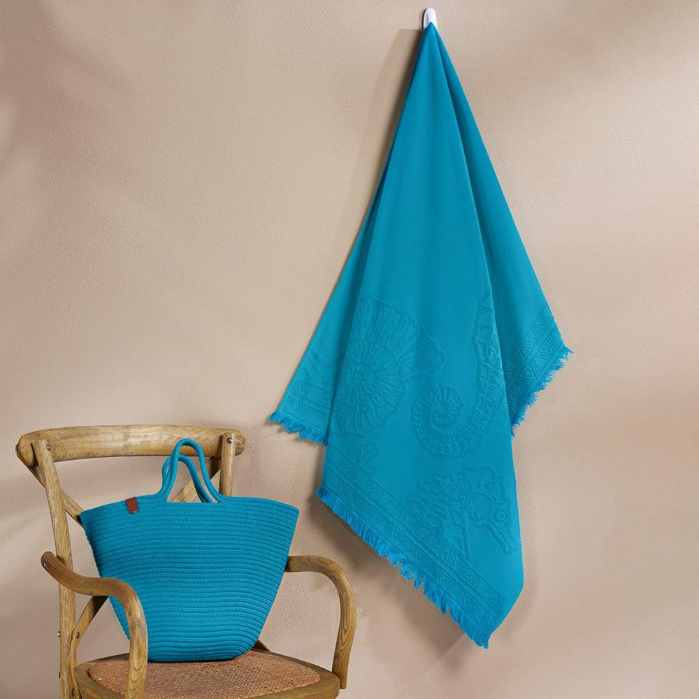 BY COLLECTION Карибы Сумка плетеная 30х25см, 100% полиэстер, бирюзовый, арт.№ 496-019