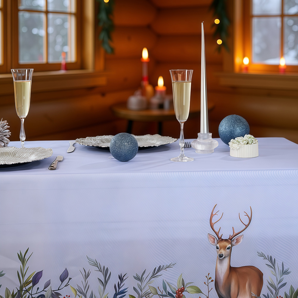 PROVANCE Нордик Скатерть текстильная 140х230см, 100% полиэстер, олень, арт.№ 492-282