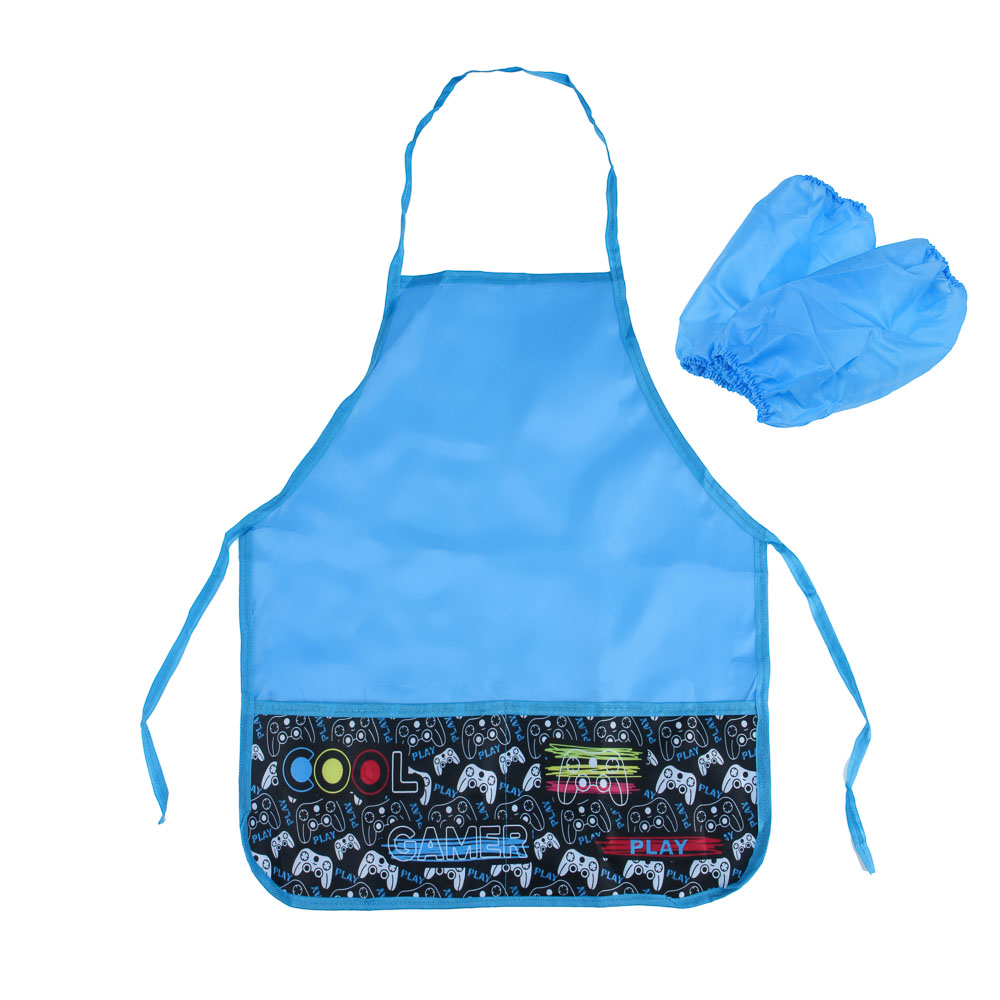 КУЛ ГЕЙМЕР Фартук для труда на завязках, 45х54см, улучшенный полиэстер, 2 кармана, с нарукавниками, арт.№ 233-108