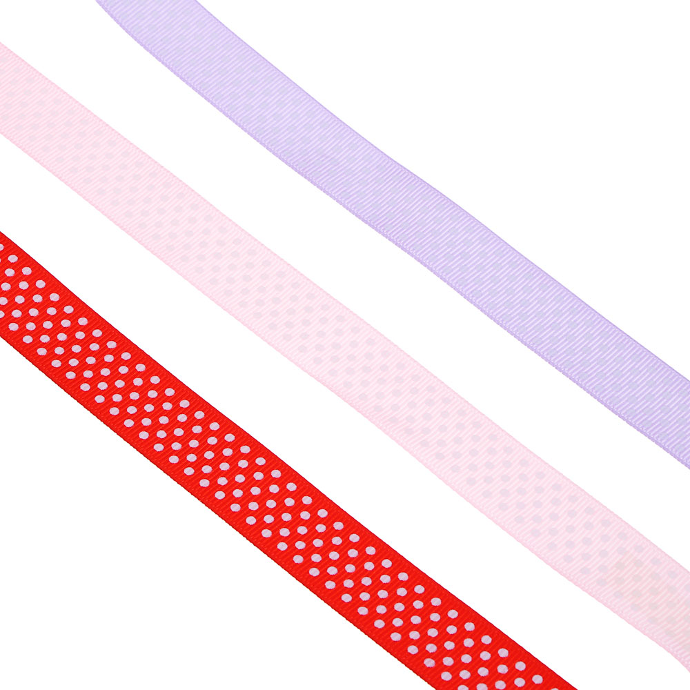 Лента атласная с рисунком, длина 15м, ширина 20мм, полиэстер, 3 цвета, арт.№ 366-239