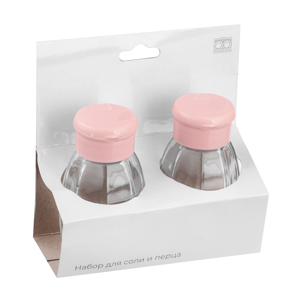 Набор для соли/перца, 3,5х7,5см, стекло, полипропилен, арт.№ 828-161