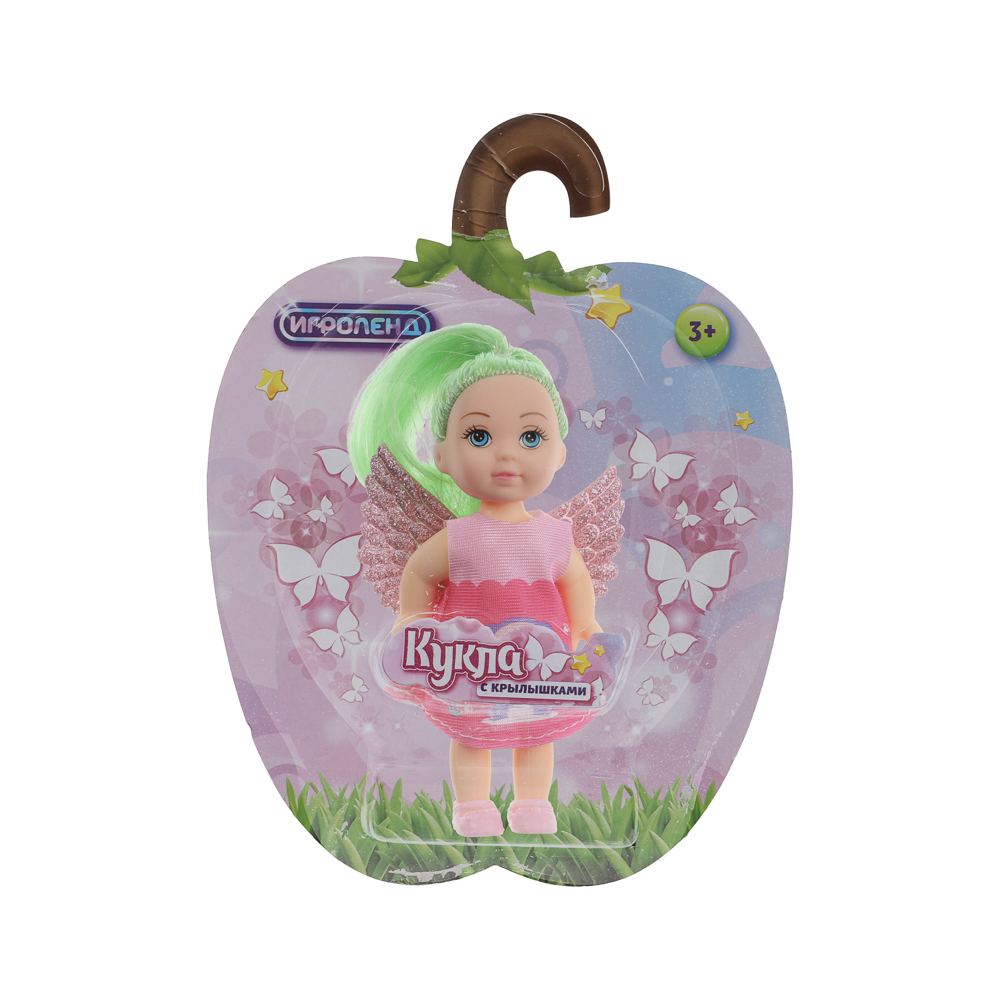 ИГРОЛЕНД Кукла с крылышками и цветн.волосами, 11 см, ABS, PVC, полиэстер, 13,5х4,5х18 см, 6 дизайнов, арт.№ 436-150