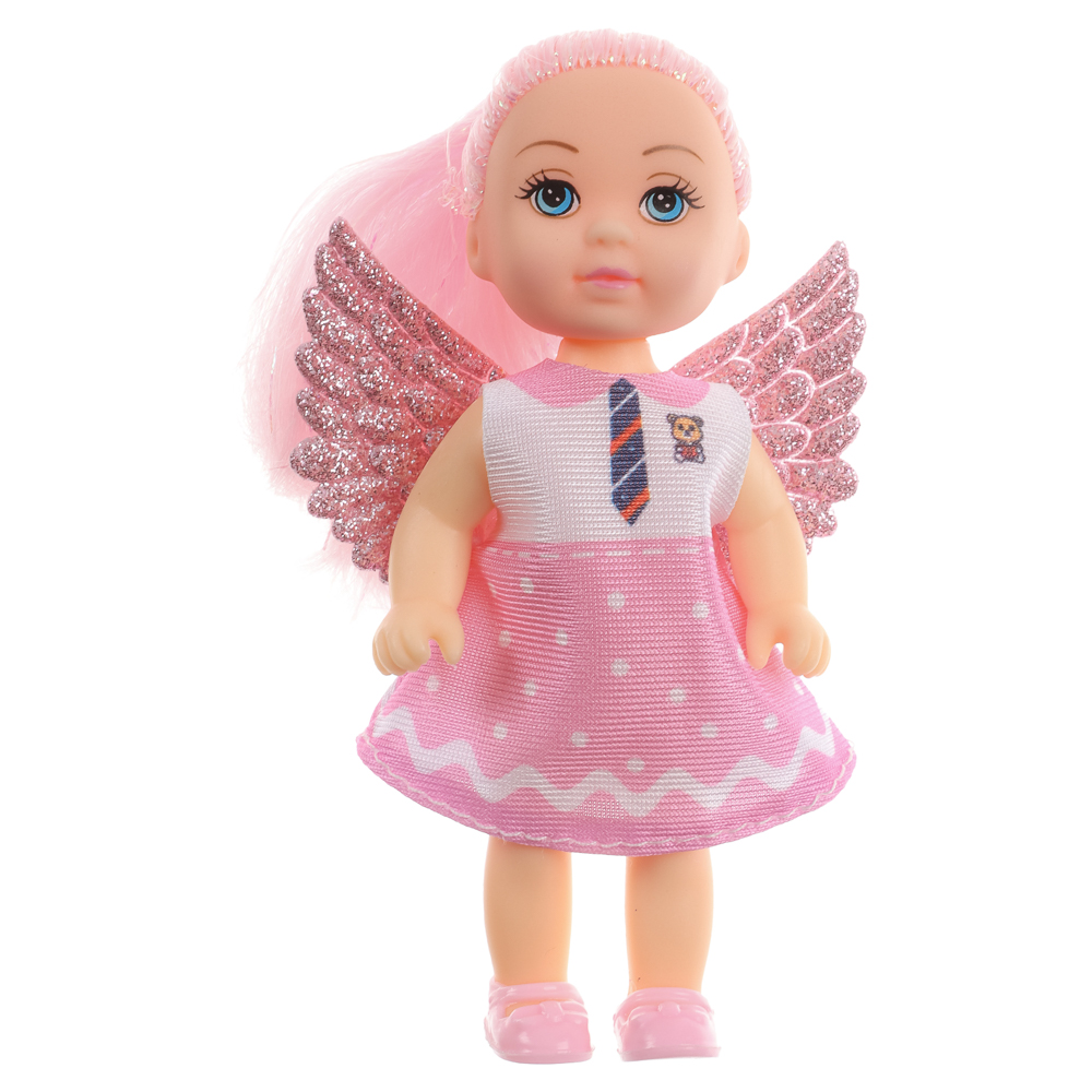 ИГРОЛЕНД Кукла с крылышками и цветн.волосами, 11 см, ABS, PVC, полиэстер, 13,5х4,5х18 см, 6 дизайнов, арт.№ 436-150