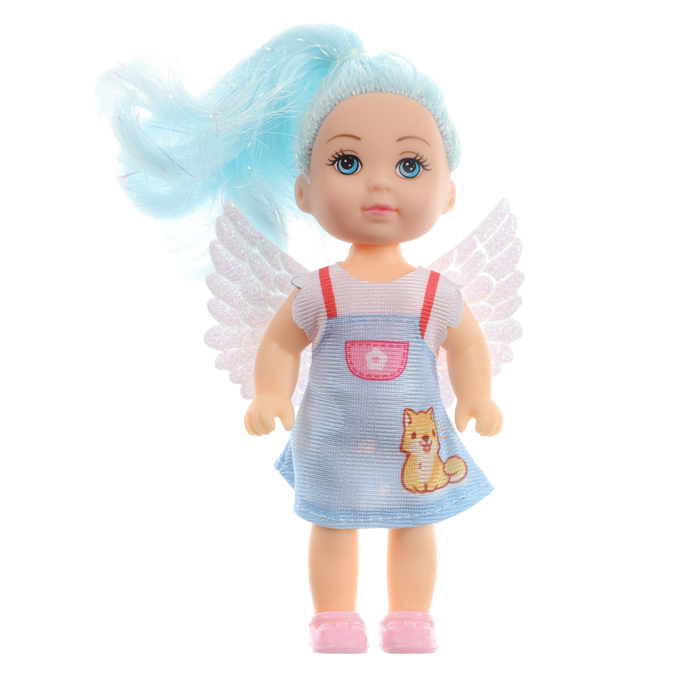 ИГРОЛЕНД Кукла с крылышками и цветн.волосами, 11 см, ABS, PVC, полиэстер, 13,5х4,5х18 см, 6 дизайнов, арт.№ 436-150