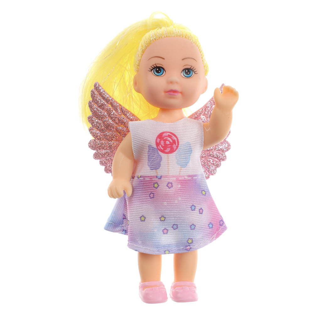 ИГРОЛЕНД Кукла с крылышками и цветн.волосами, 11 см, ABS, PVC, полиэстер, 13,5х4,5х18 см, 6 дизайнов, арт.№ 436-150