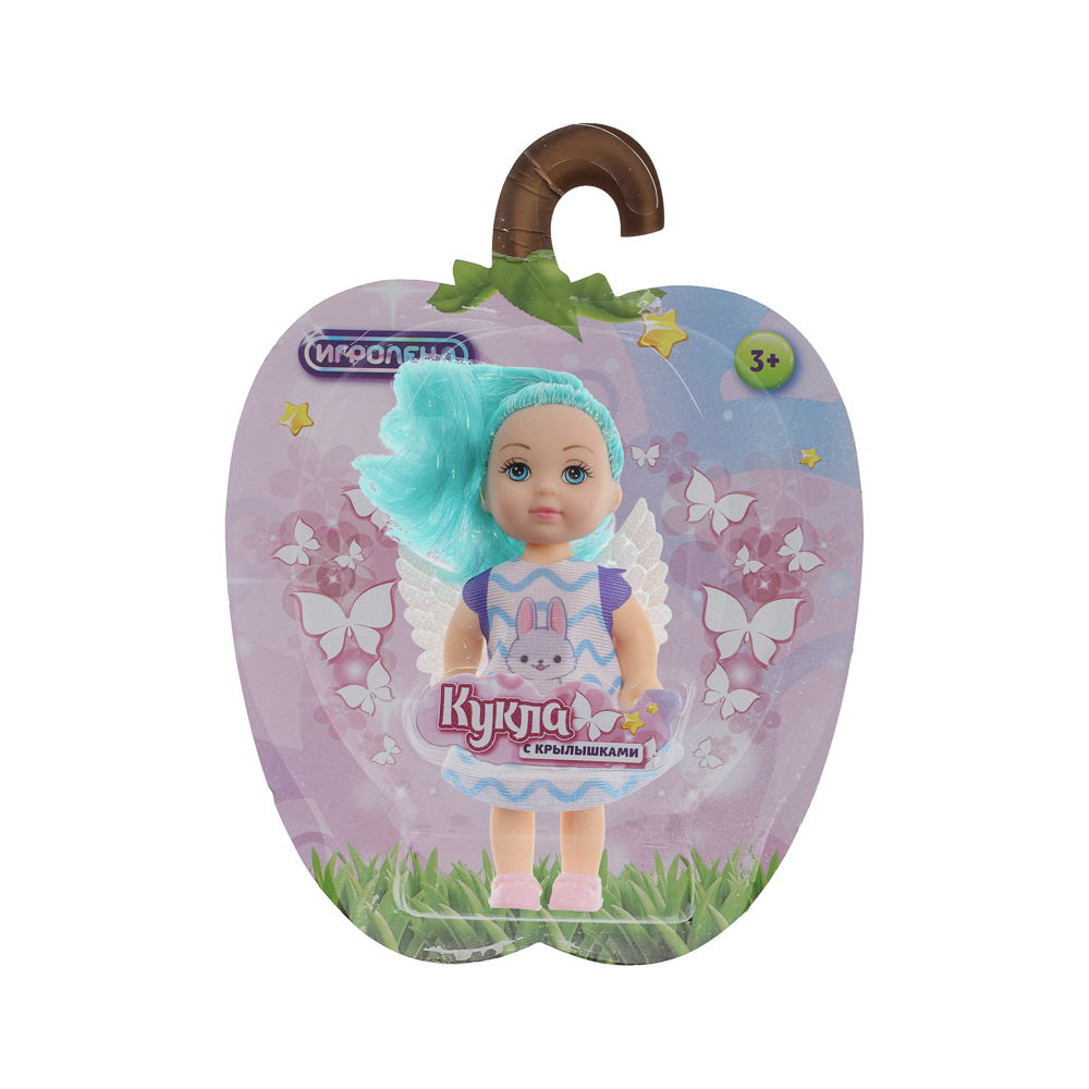 ИГРОЛЕНД Кукла с крылышками и цветн.волосами, 11 см, ABS, PVC, полиэстер, 13,5х4,5х18 см, 6 дизайнов, арт.№ 436-150